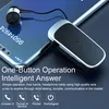 A smartphone with a Bluetooth headset and earbud resting on it, with marketing text and icons below. Produktbild-Vorschau