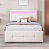 Lit rembourré pour enfant Zubaliya - 90 x 200 cm - Beige - Voir les images du produit 2