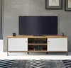 CALICOSY - Meuble TV 2 portes et 2 niches blanc mat L183 cm Voir les images du produit 17