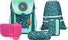 A collection of school supplies including a backpack, pencil case, water bottle, and lunch box, all with a floral and deer motif. Voir les images du produit