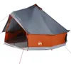 vidaXL Tipi tente familiale 8 personnes Gris et orange Voir les images du produit 1