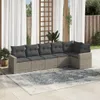 Design 6-tlg. Garten-Sofagarnitur mit Kissen Grau Poly Produktbild-Vorschau 1
