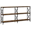 vidaXL Stolik konsola dąb wędzony 156x28x80,5 cm materiał Podgląd zdjęcia produktu 1