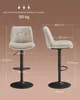 Two views of a bar stool with dimensions and weight capacity indicated. Produktbild-Vorschau