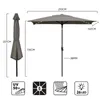 Sekey Sonnenschirm 210x140 cm mit LED-Solar-Beleuchtung, Produktbild-Vorschau 3