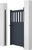 Gartentür aus aluminium 1m SANTIS H.140cm grau Produktbild-Vorschau 4
