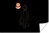 MuchoWow® Poster Frau - Linienkunst - Gold - Meditation Produktbild-Vorschau 1