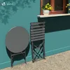 VOUNOT® Metall Bistroset 3-teilig, klappbarer Bistrotisch Produktbild-Vorschau 7