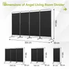 Diagrams showing the dimensions of a multi-panel room divider in different configurations. Anteprima dell’immagine prodotto