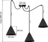 Závěsná lampa Spider Soho černá 3 světla 14cm E14 Náhled obrázku produktu 6