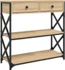 Tavolo consolle rovere Sonoma 75x28x75 cm materiale a base Anteprima dell’immagine prodotto 1