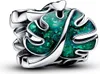 Pandora Charm Damen Monstera Blätter Emaille Grün Silber Produktbild-Vorschau 1