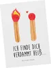 Mr. & Mrs. Panda Postkarte Streichhölzer - Weiß - Geschenk, Produktbild-Vorschau 1
