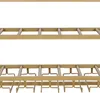A close-up view of a gold-colored wine rack with multiple tiers, designed for hanging wine glasses. Podgląd zdjęcia produktu