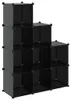 vidaXL Sistema di scaffalatura con 9 cubi Nero PP Anteprima dell’immagine prodotto 9