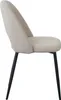 A side view of a single beige upholstered chair with black legs. Náhled obrázku produktu