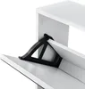 A close-up view of a white shoe cabinet with a black hinge mechanism for one of its doors. Anteprima dell’immagine prodotto