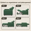 A collage showing the four steps of converting a green sofa into a bed. Anteprima dell’immagine prodotto