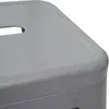 A close-up view of the corner of a gray stool. Produktbild-Vorschau