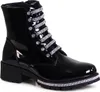 topschuhe24 2859 Damen Lack Stiefeletten Glitzer Worker Produktbild-Vorschau 2