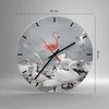 Wanduhr - Rund - Glasuhr - Flamingo Schwan Fantasie - Produktbild-Vorschau 3