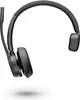 A black headset with a microphone boom is shown against a white background. Voir les images du produit