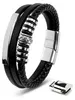 SERASAR Herren Armband 23cm Silber Leder Herrenschmuck Produktbild-Vorschau 1