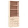 Bücherregal mit Schubladen ALTA 77x35x186,5cm Massivholz Produktbild-Vorschau 1