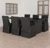 vidaXL 9-tlg. Garten-Essgruppe mit Kissen Poly Rattan Grau Produktbild-Vorschau 17