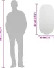 A diagram showing the dimensions of a mirror in relation to a person's height. Produktbild-Vorschau