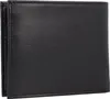 A closed black wallet is shown from the front. Voir les images du produit
