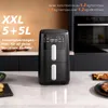 XXL Heißluftfritteuse 10 L Doppelkorb Airfryer 2700 W, Produktbild-Vorschau 5