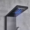 Linuode luxusný čierny / kartáčovaný kúpeľňový LED sprchový Náhľad obrázku produktu 5
