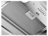 Close-up of a stainless steel range hood with controls and a filter. Voir les images du produit