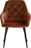 Chaise Salle à Manger Lot de 4 Velours Brun Design Moderne Voir les images du produit 3
