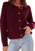 ASKSA Damen Strickjacke Rundhals Cardigan Knopfleiste Produktbild-Vorschau 1