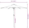 vidaXL Sonnenschirm mit LED und Stahlmast Weiß 225x225x212 Produktbild-Vorschau 8