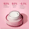 A jar of Clarins Multi-Active Nuit cream is shown against a pink background, with marketing statistics displayed above. Náhľad obrázku produktu