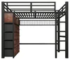 Łóżko piętrowe 140x200 cm z 8 szufladami, 2 półkami, Podgląd zdjęcia produktu 16