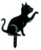 Gartenstecker Katze | fluoreszierende Konturen​ | 40 cm H Produktbild-Vorschau 2