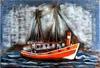Wandbild 3D Metallbild Kutter Orange handgefertigt 120x80cm Produktbild-Vorschau 1