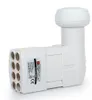 A white satellite LNB device with multiple output ports and a protective cap. Podgląd zdjęcia produktu