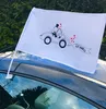 2X HECKBO Autoflagge, Autofahne Hochzeit - Hochzeitsdeko - Produktbild-Vorschau 3