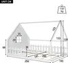 Merax Kinderbett 140x200cm, Hausform Bodenbett, Spaßbett Produktbild-Vorschau 5