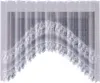 A white lace curtain with a decorative scalloped edge is shown against a white background. Produktbild-Vorschau