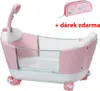 A toy bathtub with a shower attachment and sheep-shaped feet, along with a pencil case. Produktbild-Vorschau