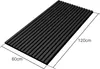 A black slatted acoustic panel is shown from a diagonal angle, with dimensions indicated. Náhled obrázku produktu