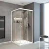 A modern bathroom with a glass shower enclosure. Produktbild-Vorschau