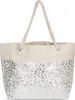 styleBREAKER Große Strandtasche mit Metallic Leo Print | Produktbild-Vorschau 1