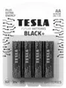 A package of four AA Tesla Black+ alkaline batteries. Produktbild-Vorschau